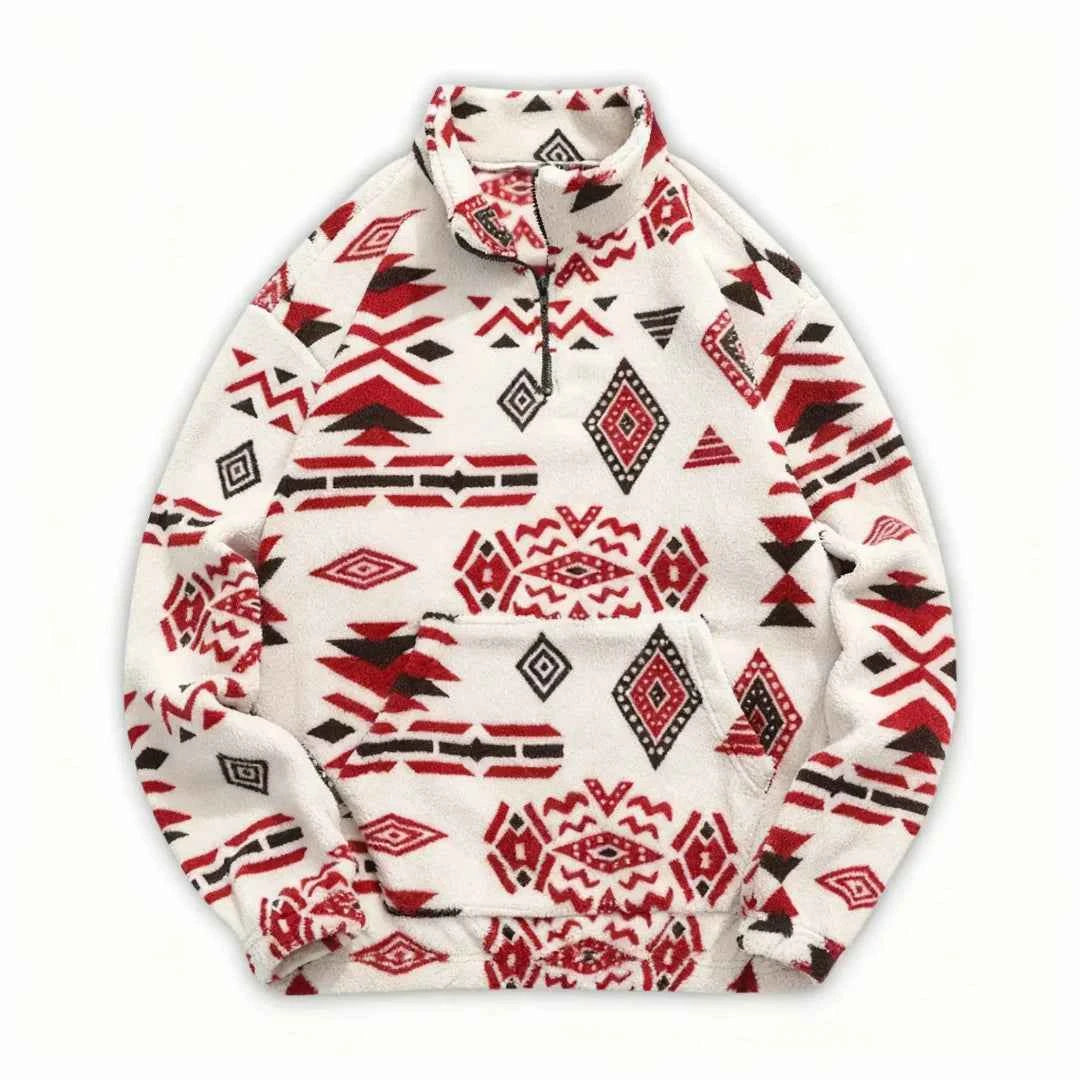 Men’s Patterned Fleece Quarter-Zip Pullover Summit