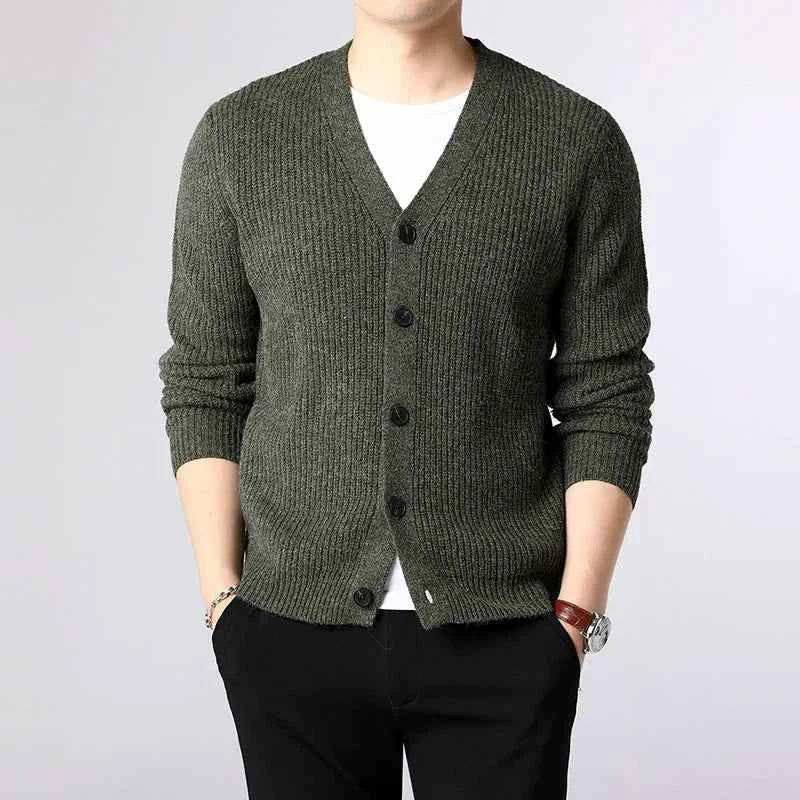 Men's Pembroke Ribbed Cardigan Green