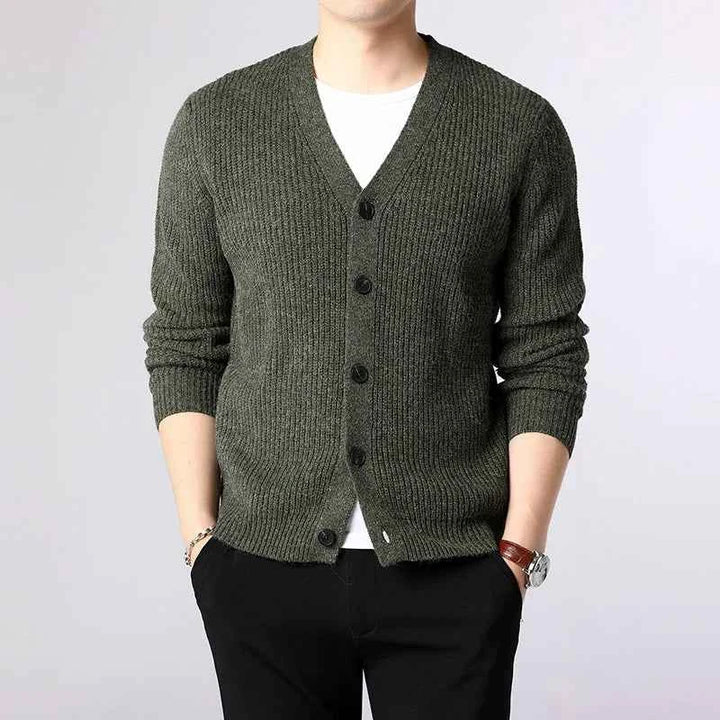 Men's Pembroke Ribbed Cardigan Green
