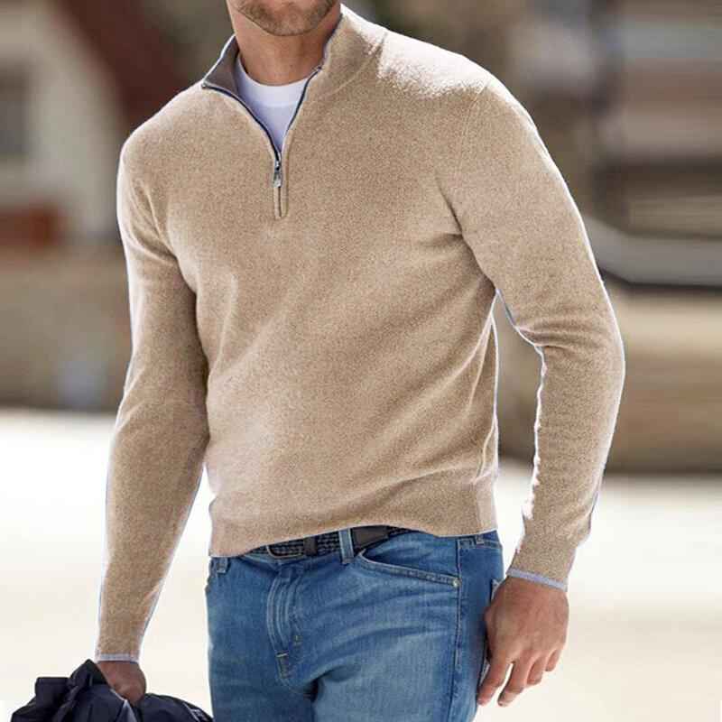 Men's Perfect Zip Shirt - Stylish and Comfortable Beige