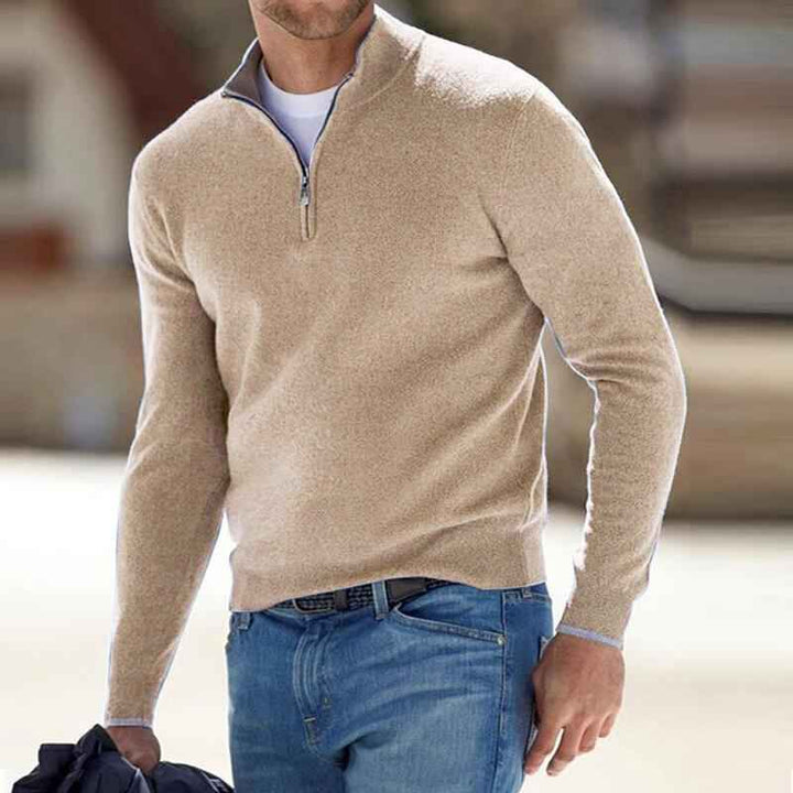 Men's Perfect Zip Shirt - Stylish and Comfortable Beige