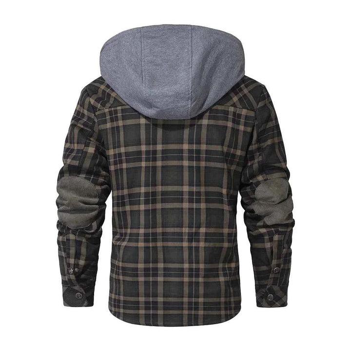 Men's Plaid Hooded Outdoor Jacket
