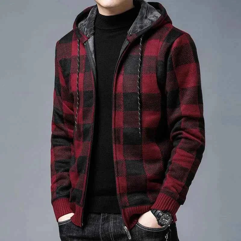 Men's Plaid Zip Jacket - Westbury Style Red