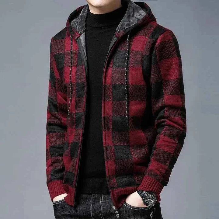 Men's Plaid Zip Jacket - Westbury Style Red