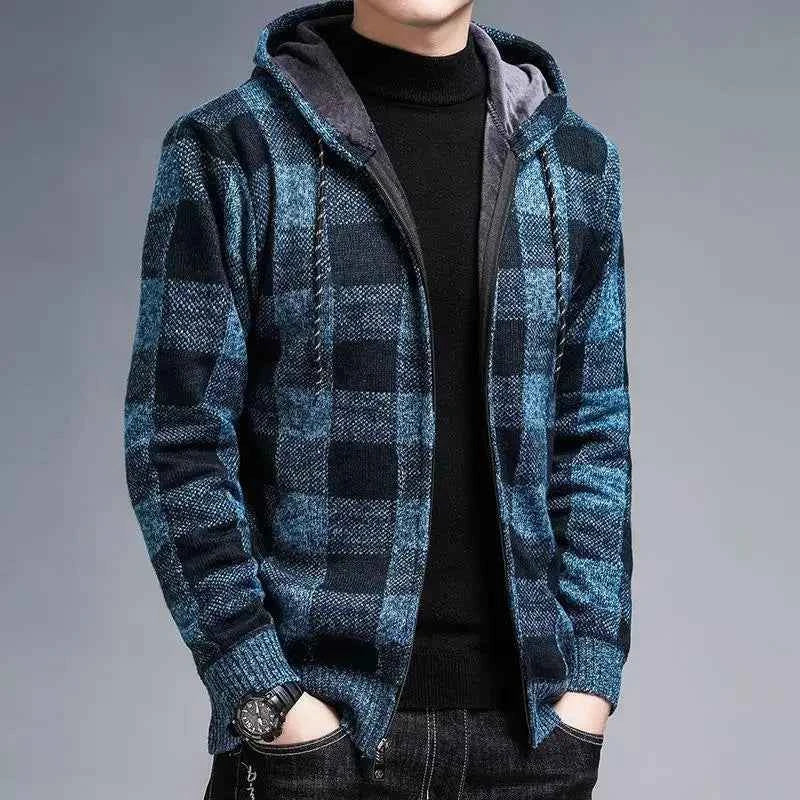 Men's Plaid Zip Jacket - Westbury Style Blue