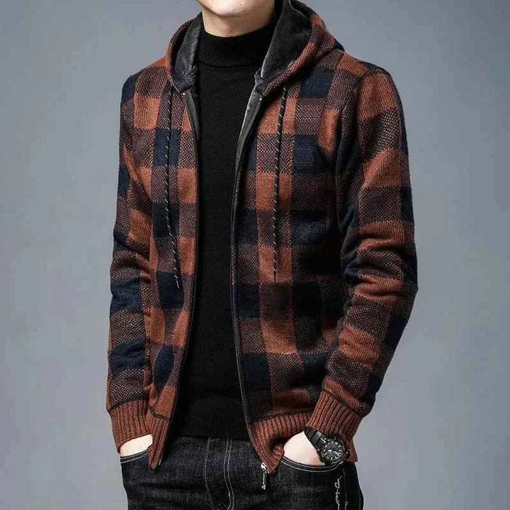 Men's Plaid Zip Jacket - Westbury Style Yellow