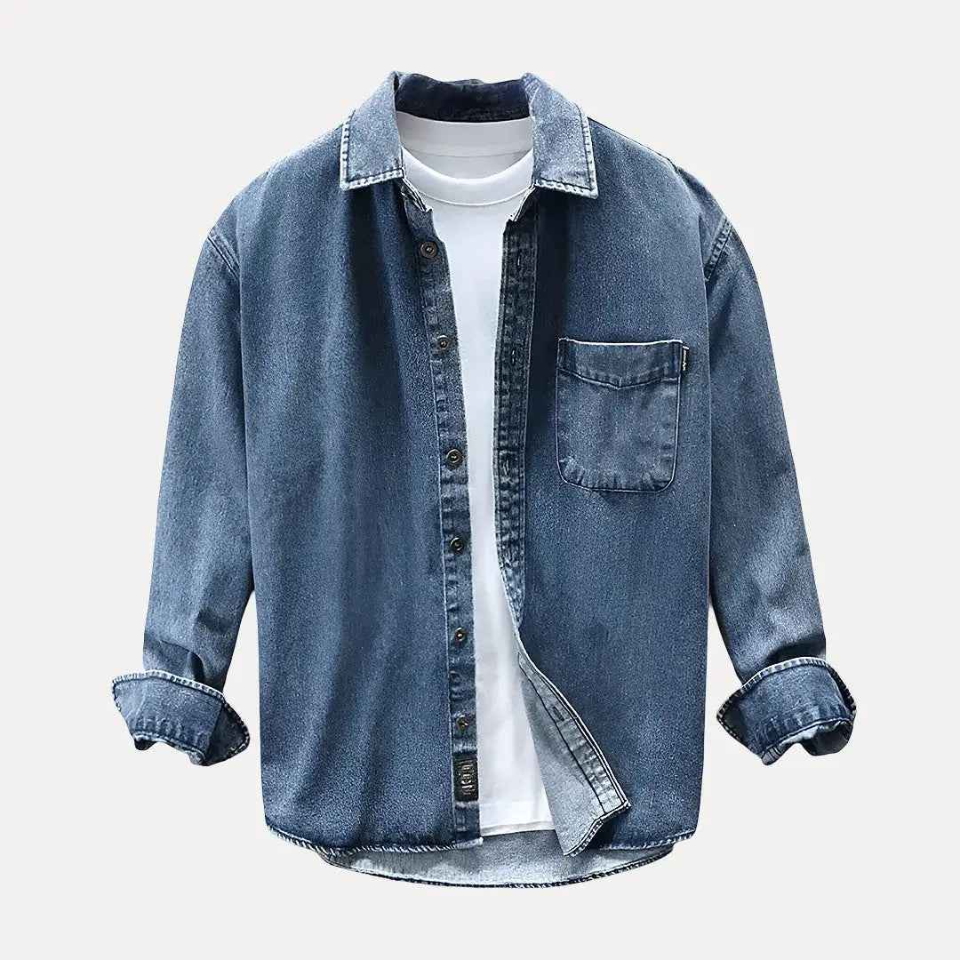 Men's Premium Denim Jacket - Ranger Style Blue