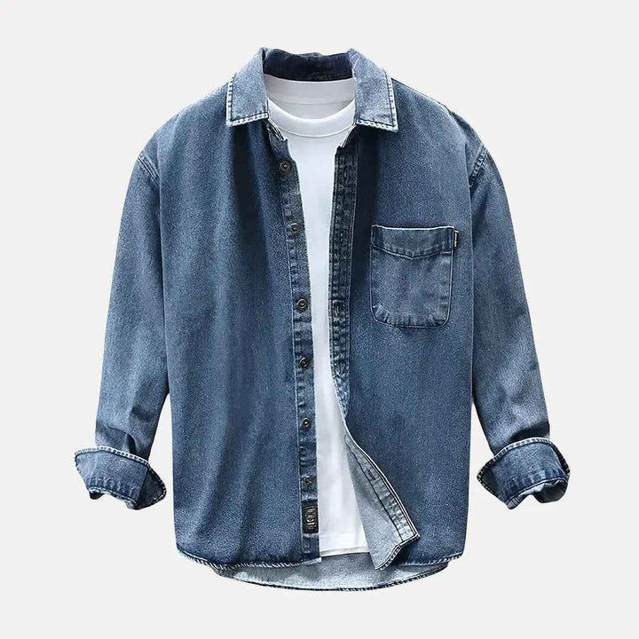 Men's Premium Denim Jacket - Ranger Style Blue