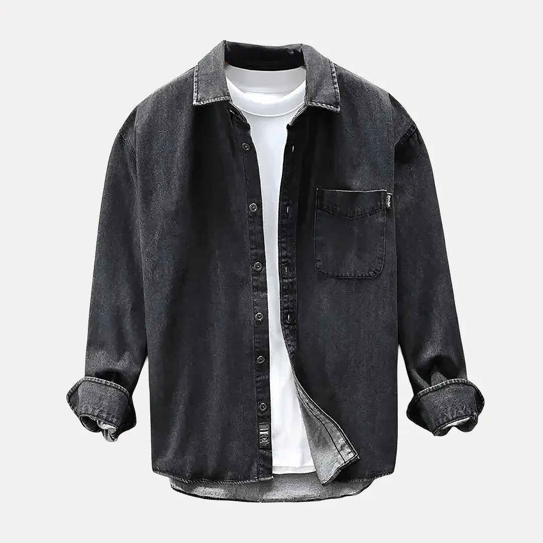 Men's Premium Denim Jacket - Ranger Style Black