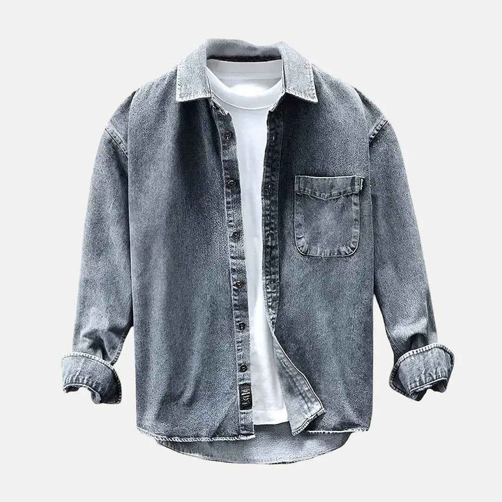 Men's Premium Denim Jacket - Ranger Style Gray