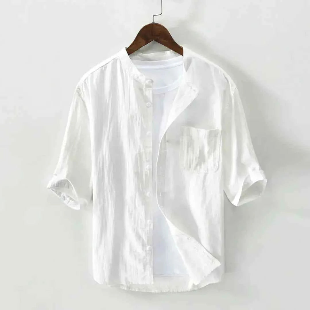 Men's Premium Linen Shirt - Stylish & Comfortable White