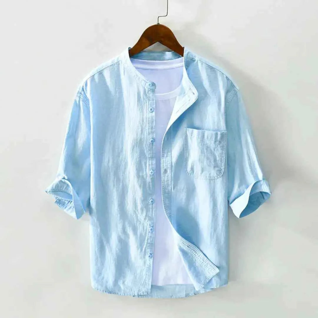 Men's Premium Linen Shirt - Stylish & Comfortable Light Blue