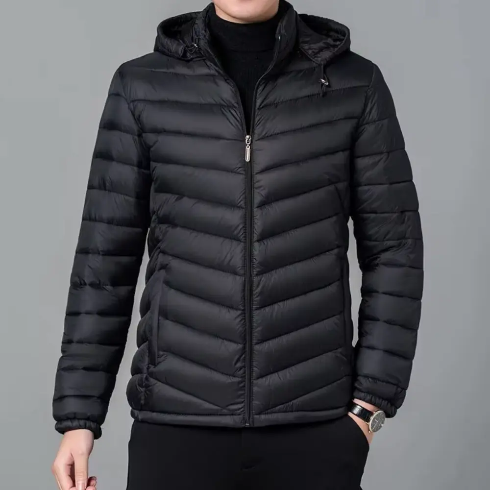Men's Puffer Jacket - Stylish and Warm Winter Outerwear Black