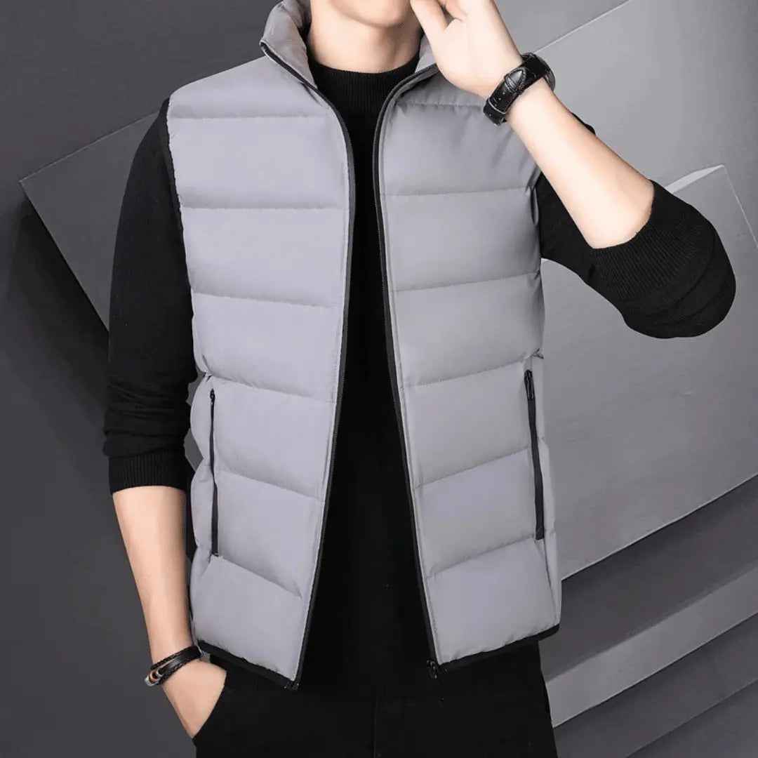 Men's Puffer Vest - Stylish & Warm Outerwear Gray