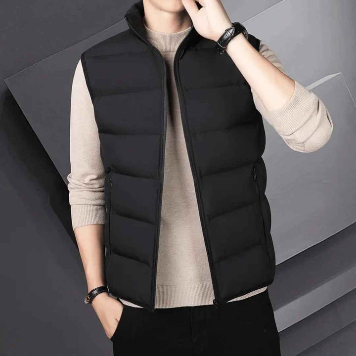 Men's Puffer Vest - Stylish & Warm Outerwear Black