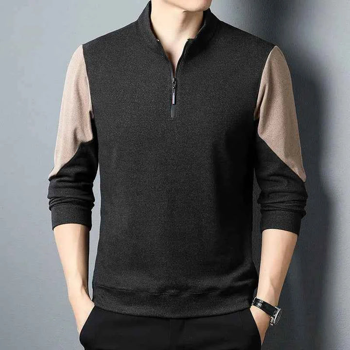 Men's Quarter Zip Pullover - Stylish & Comfortable Black