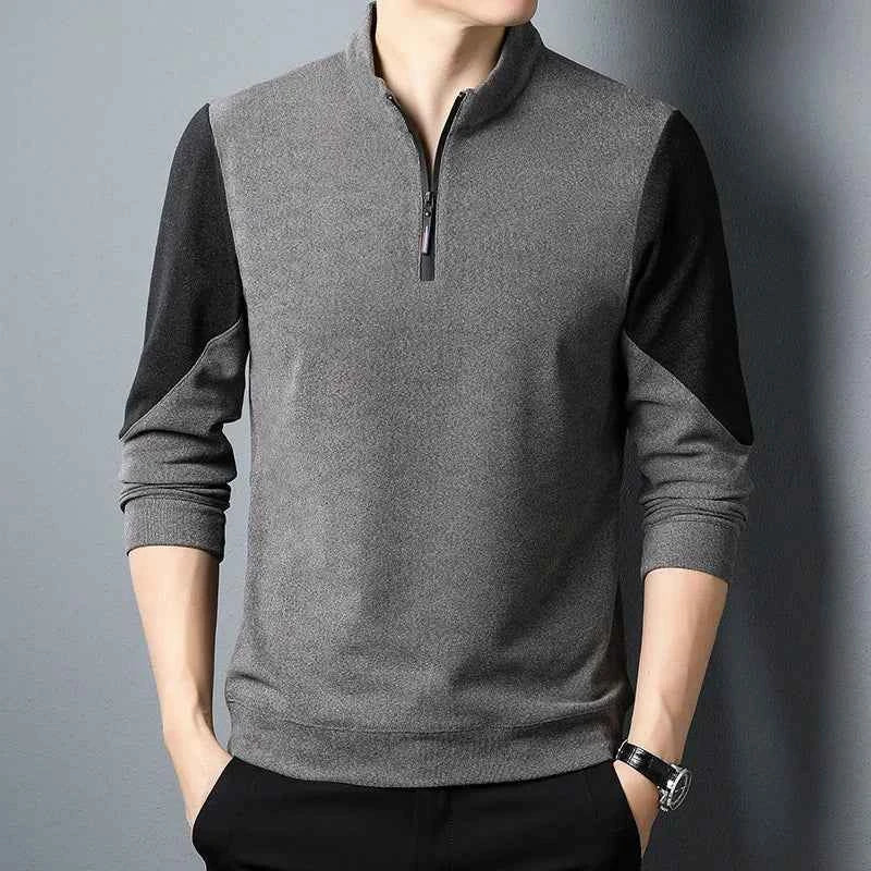 Men's Quarter Zip Pullover - Stylish and Comfortable Gray