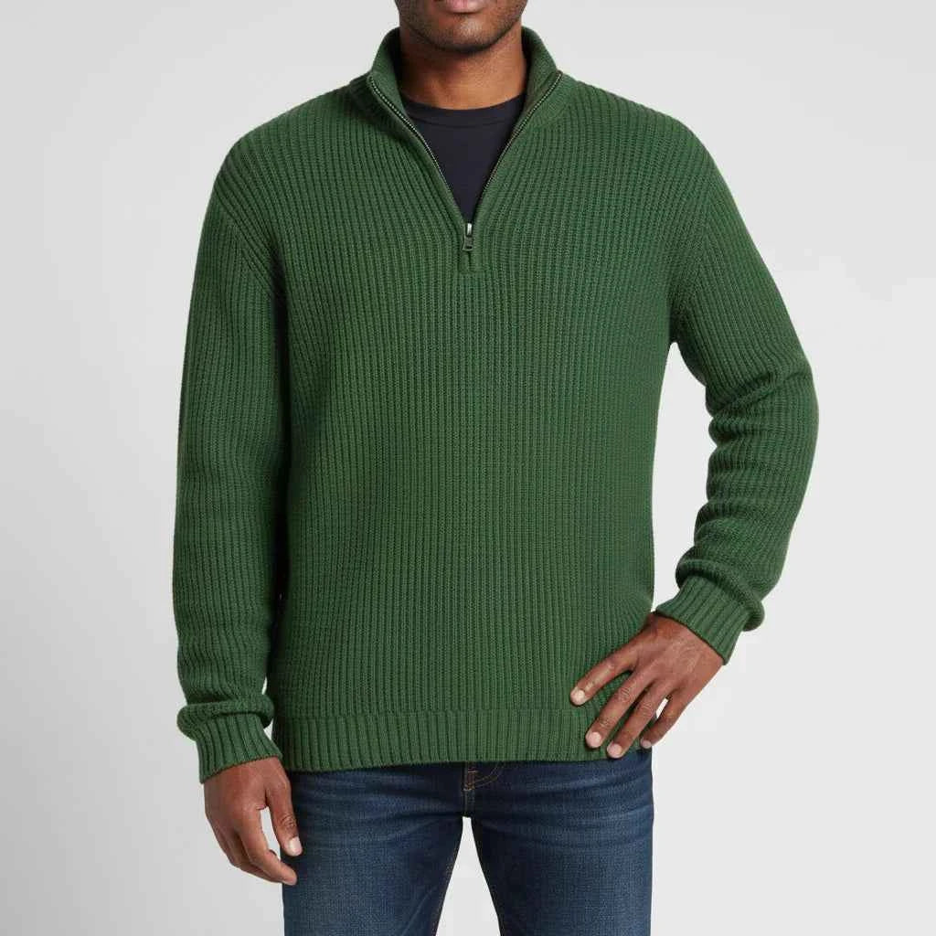 Men's Quarter-Zip Sweater Green