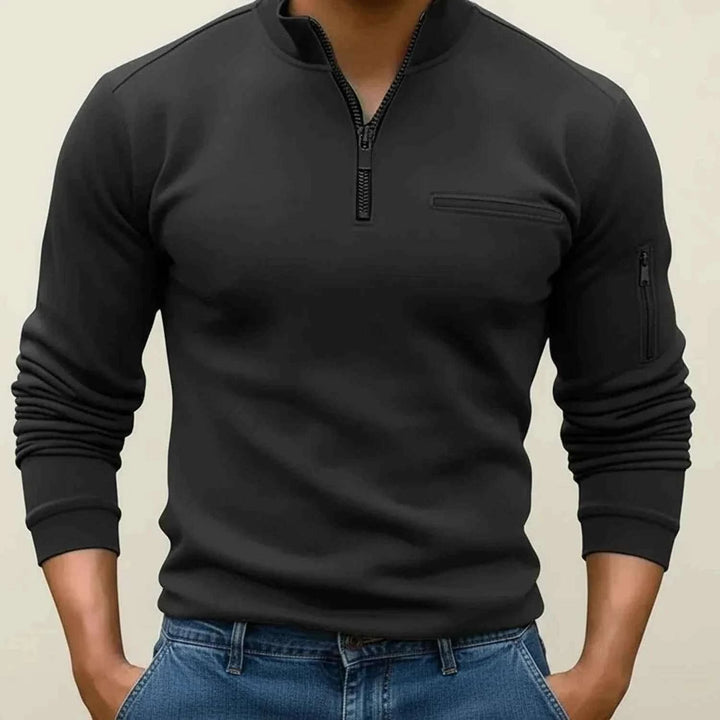 Men's Quarter Zip Sweater Black