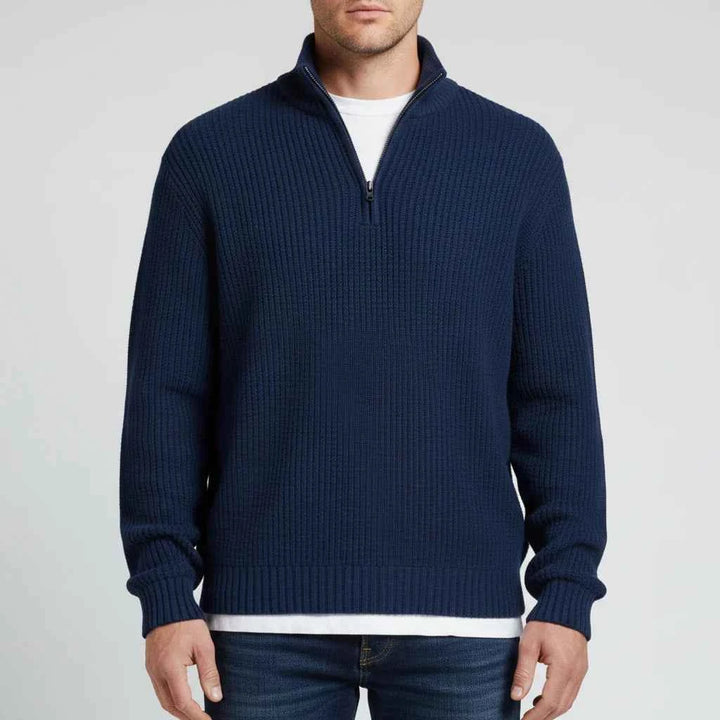 Men's Quarter-Zip Sweater Navy Blue