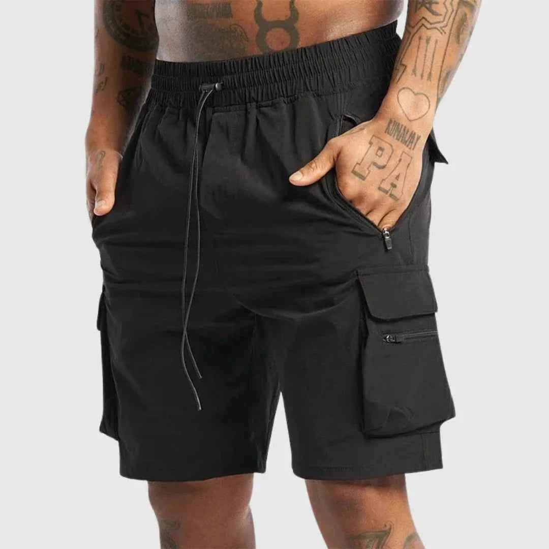 Men's Quick-Dry Utility Cargo Shorts Black
