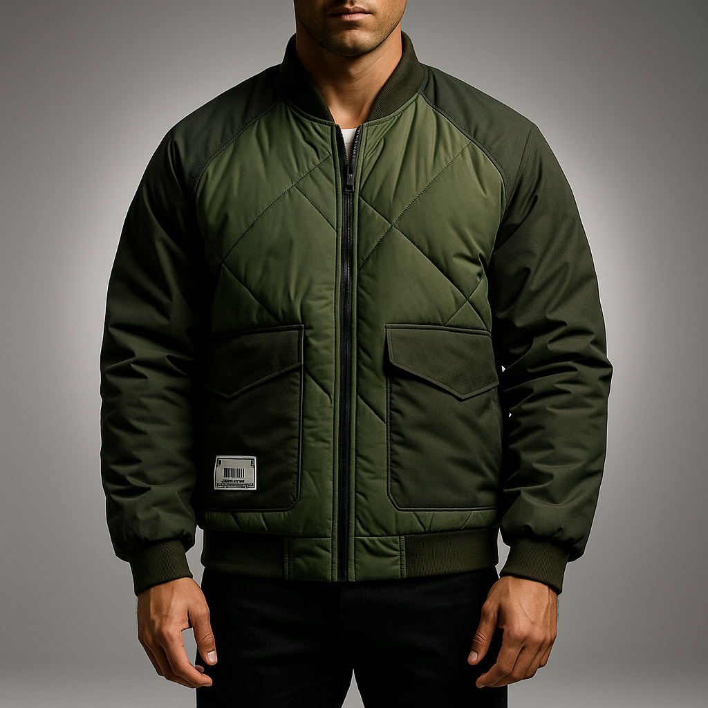 Men's Quilted Bomber Jacket