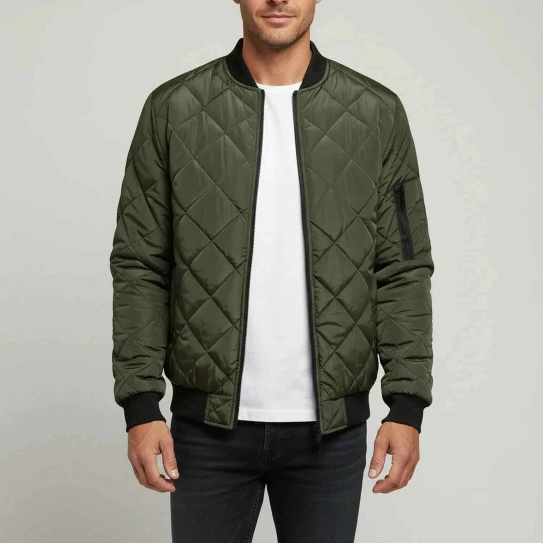 Men's Quilted Bomber Jacket