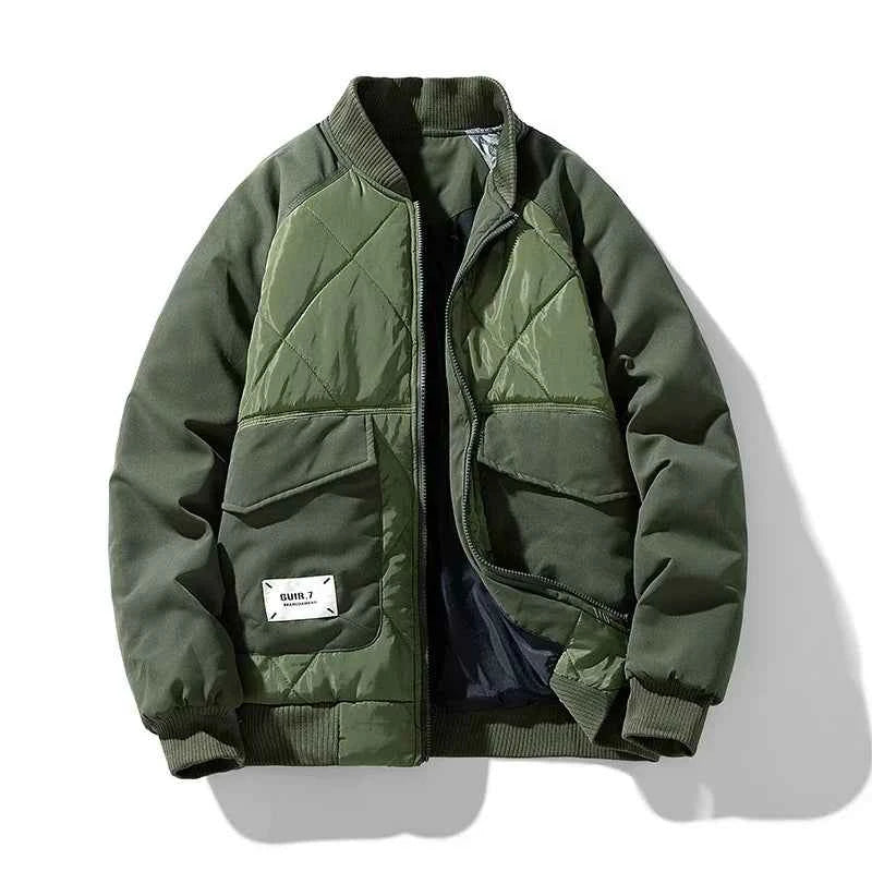 Men's Quilted Bomber Jacket Green