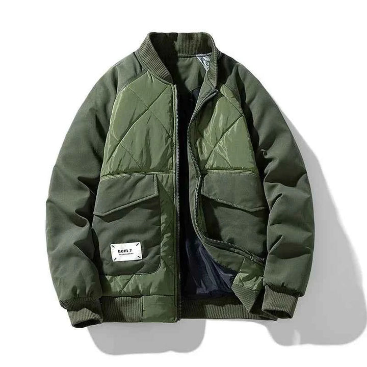 Men's Quilted Bomber Jacket Green