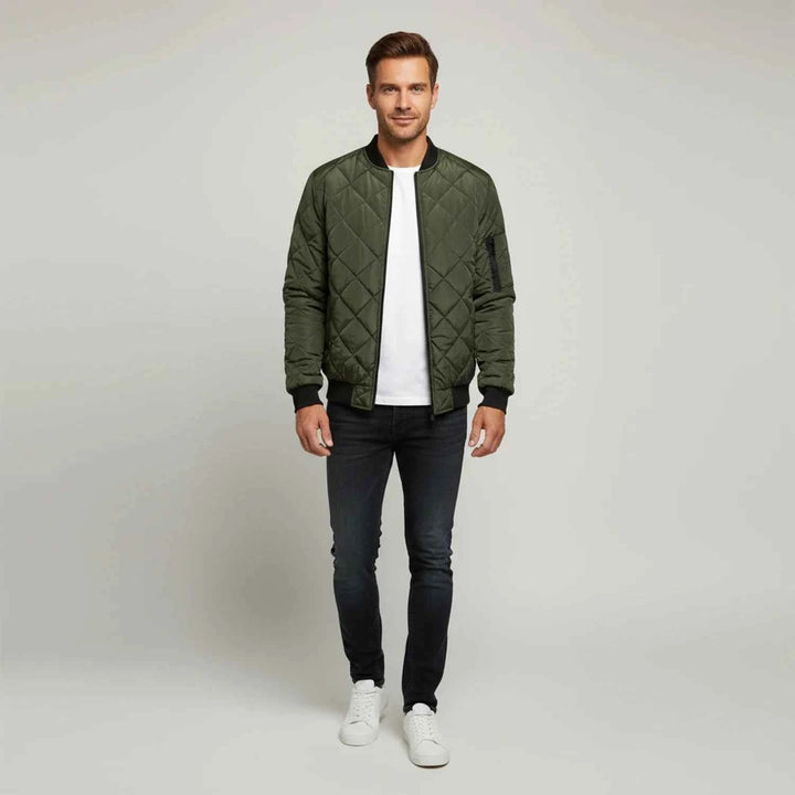 Men's Quilted Bomber Jacket
