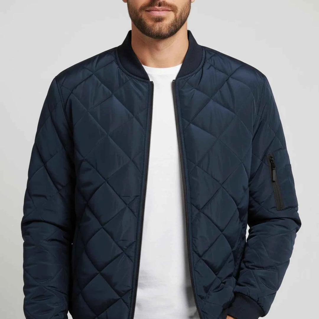 Men's Quilted Bomber Jacket