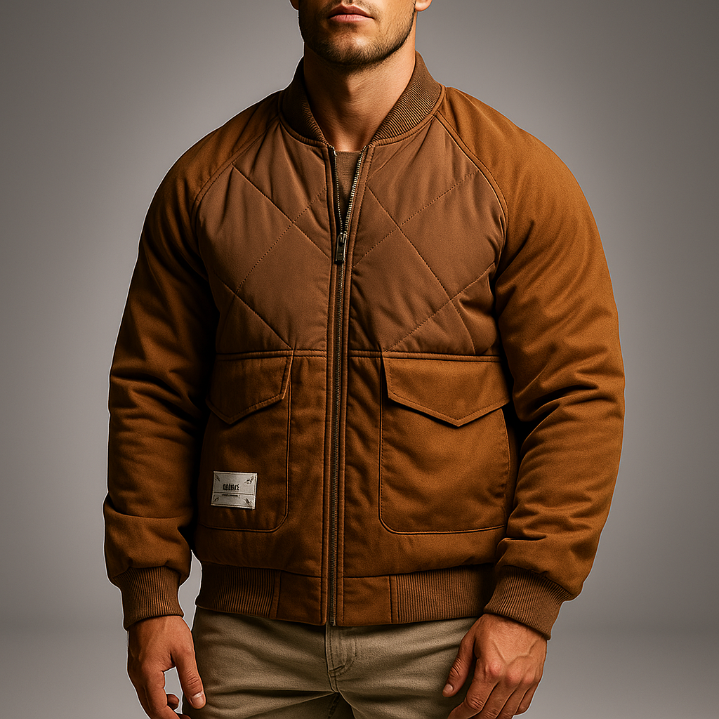 Men's Quilted Bomber Jacket