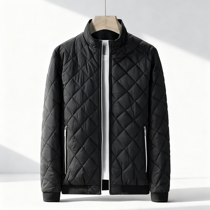 Men's Quilted Fleece Jacket Black