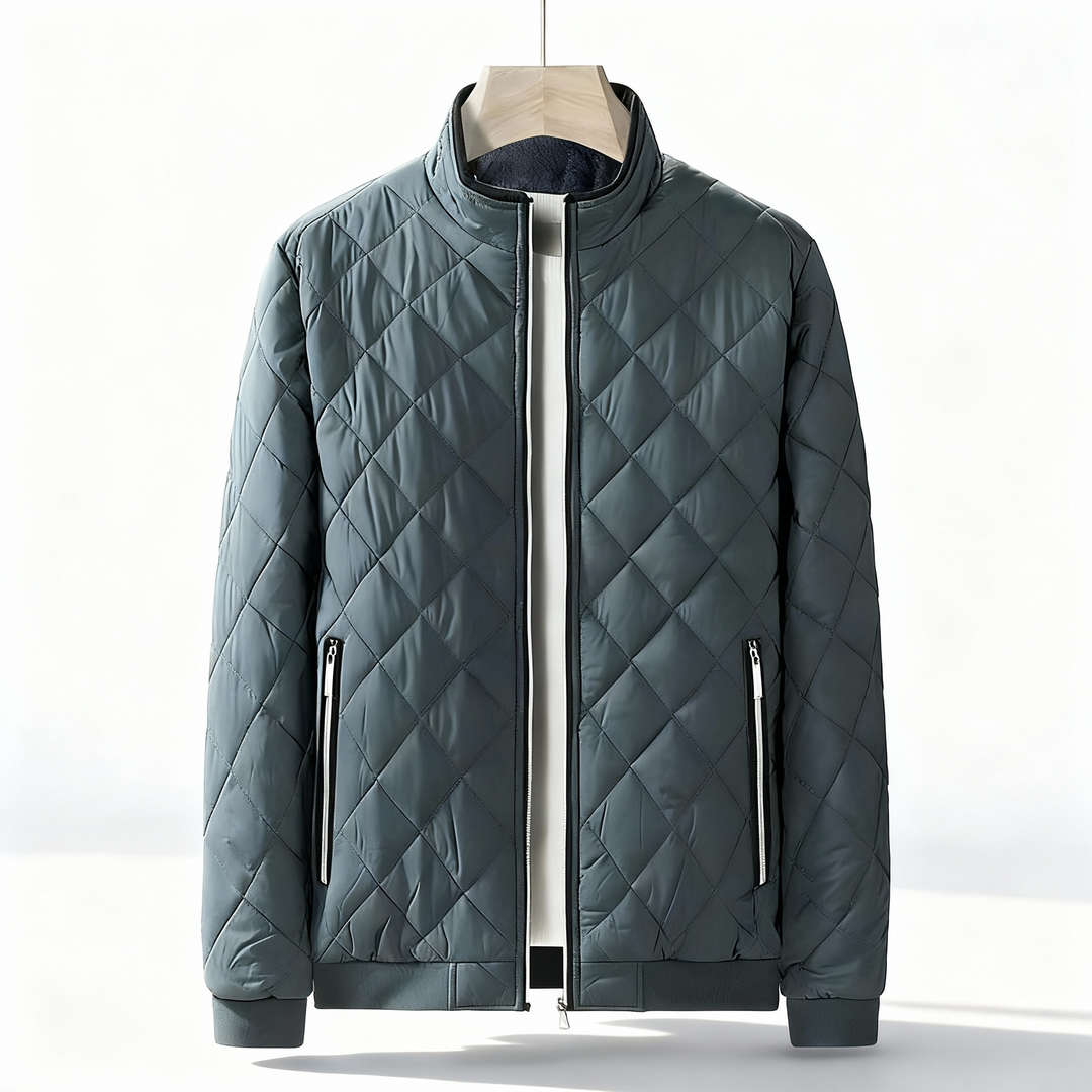 Men's Quilted Fleece Jacket Slate