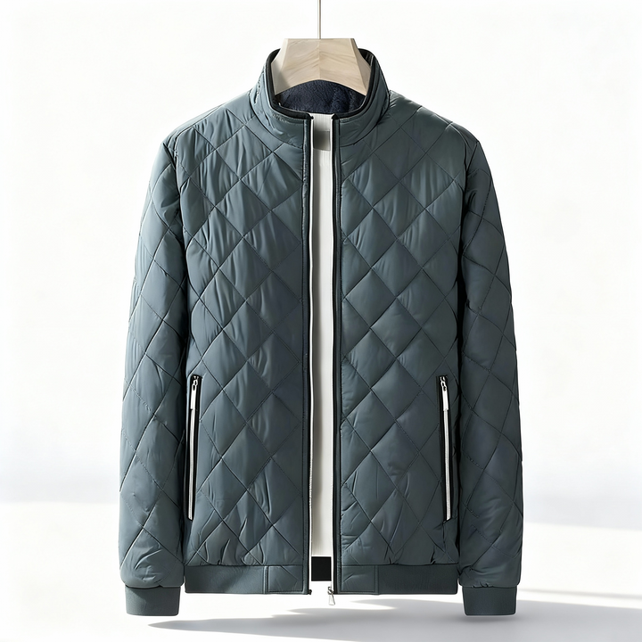 Men's Quilted Fleece Jacket Slate