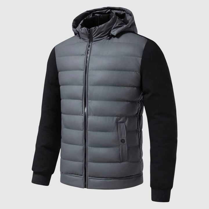 Men's Quilted Hooded Puffer Jacket | Regular Fit Hip-Length Outerwear