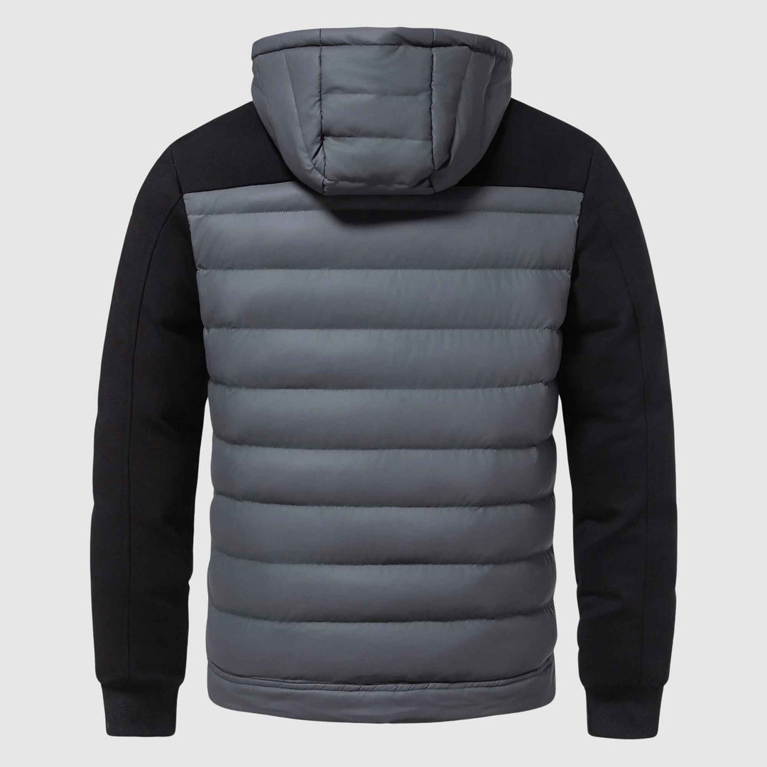 Men's Quilted Hooded Puffer Jacket | Regular Fit Hip-Length Outerwear