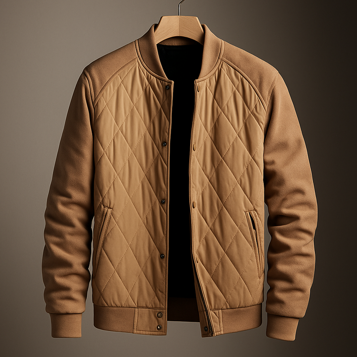 Men's Quilted Jacket - Dawson Style Tan