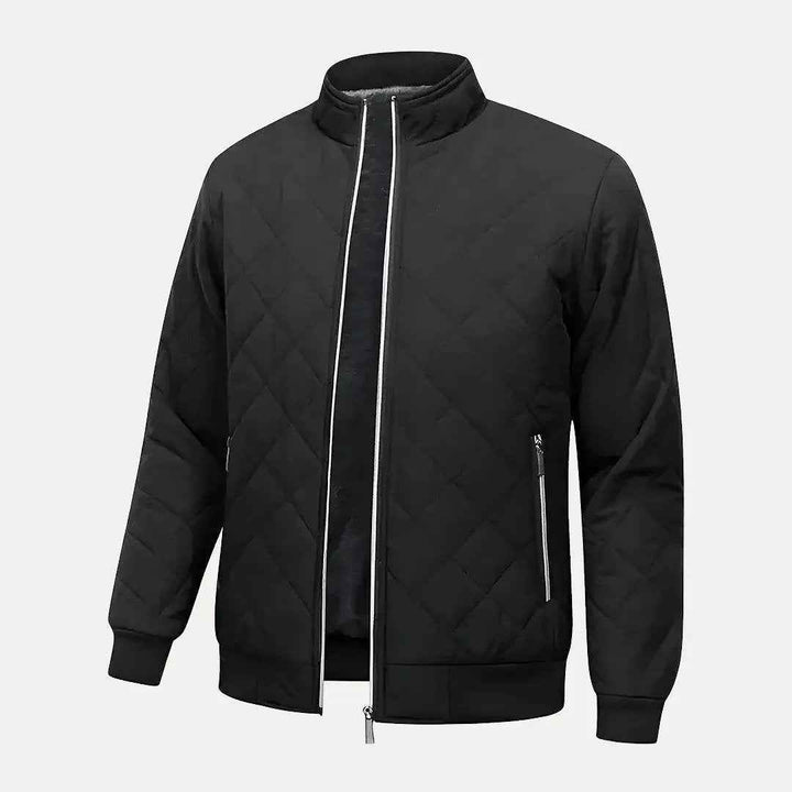 Men's Quilted Jacket - Stylish and Comfortable Outerwear Black