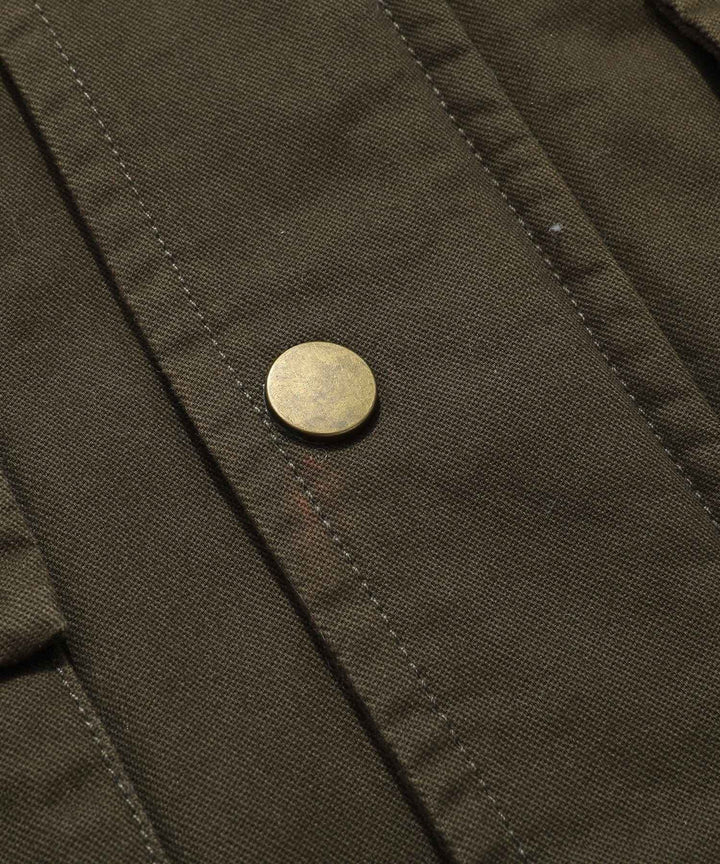 Men's Quilted Multi-Pocket Field Jacket with Stand Collar