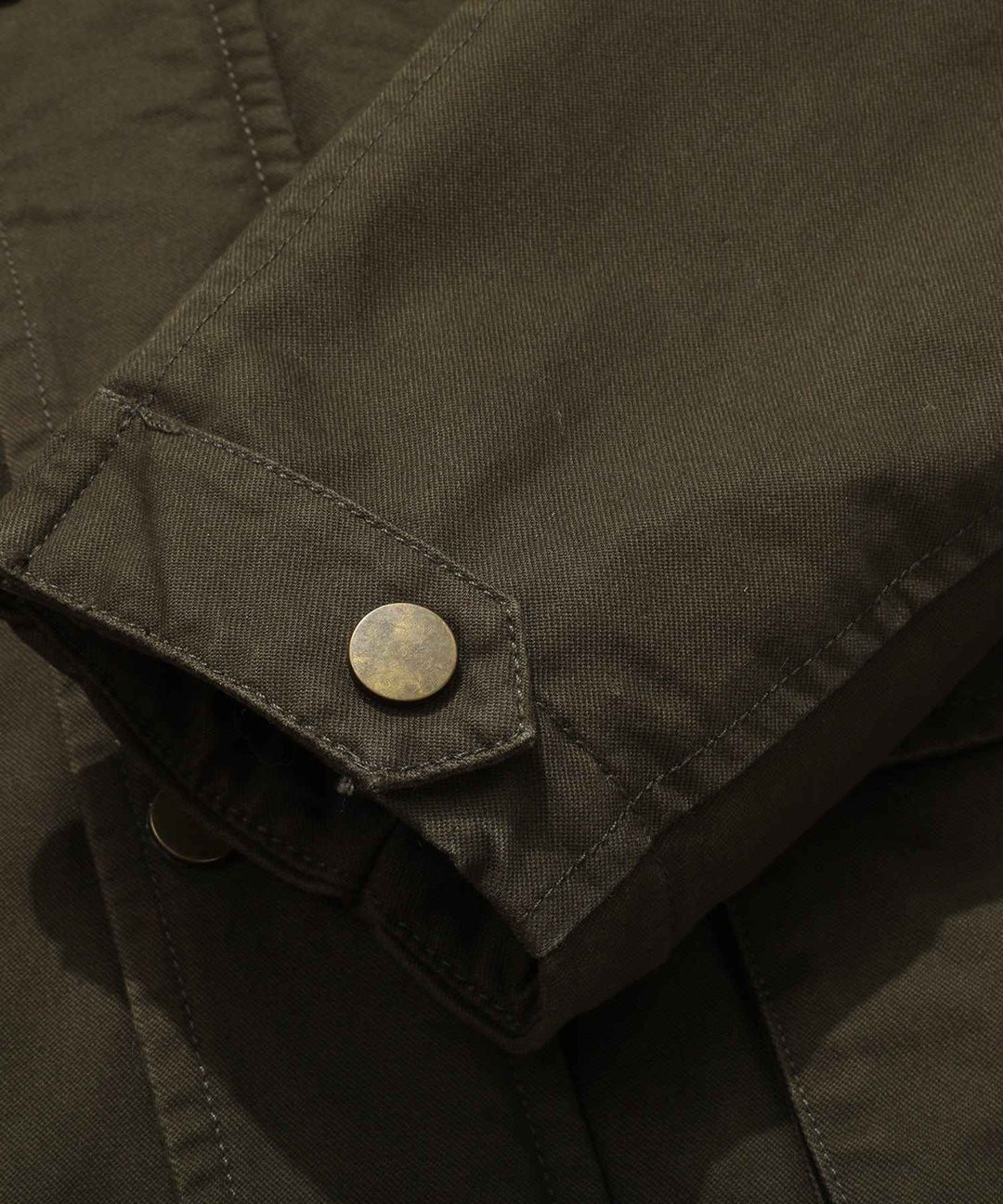 Men's Quilted Multi-Pocket Field Jacket with Stand Collar