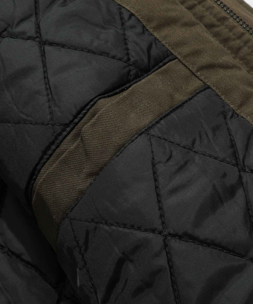 Men's Quilted Multi-Pocket Field Jacket with Stand Collar