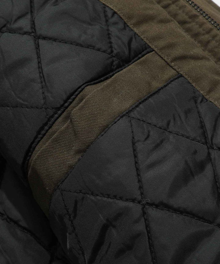 Men's Quilted Multi-Pocket Field Jacket with Stand Collar