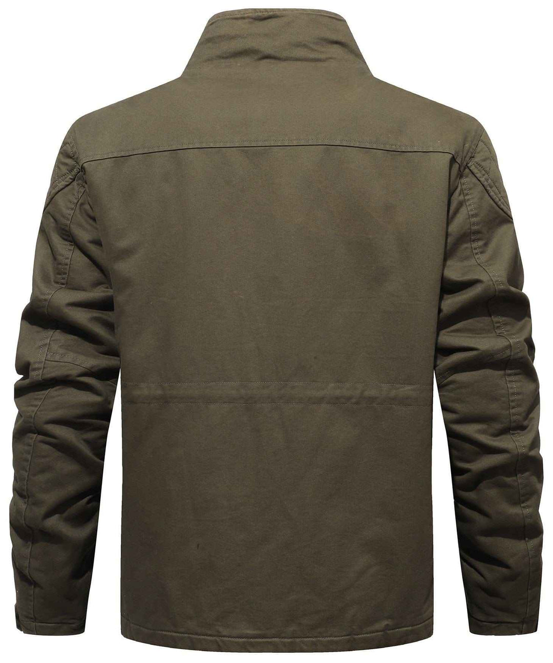Men's Quilted Multi-Pocket Field Jacket with Stand Collar