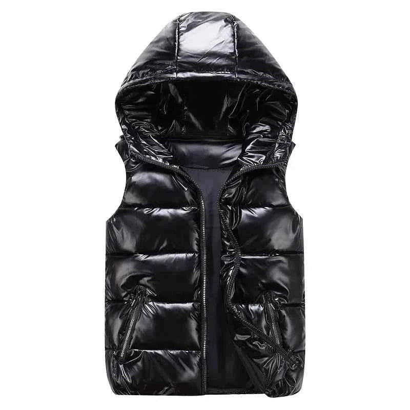 Men's Reflective Hooded Vest Black