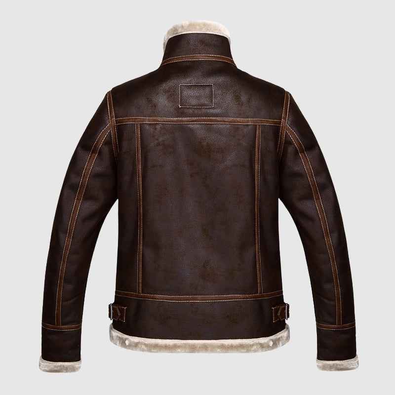 Men's Regular Fit Bomber Jacket | Shearling Collar Zip-Up Design
