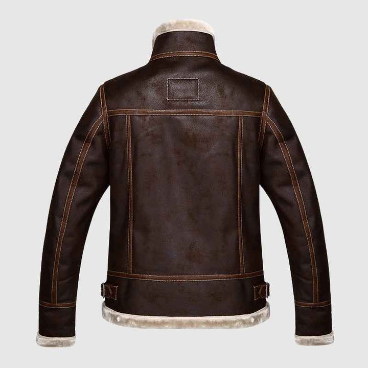 Men's Regular Fit Bomber Jacket | Shearling Collar Zip-Up Design