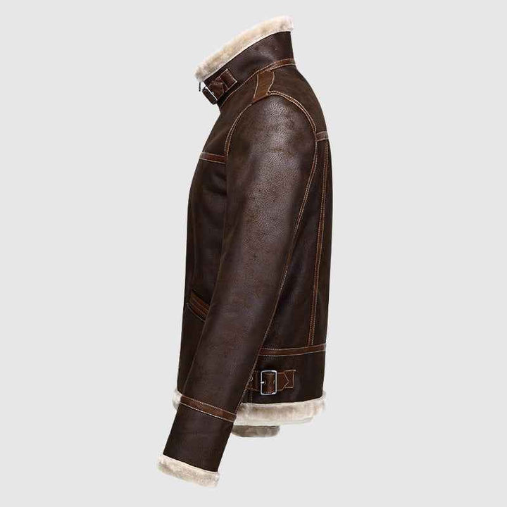 Men's Regular Fit Bomber Jacket | Shearling Collar Zip-Up Design