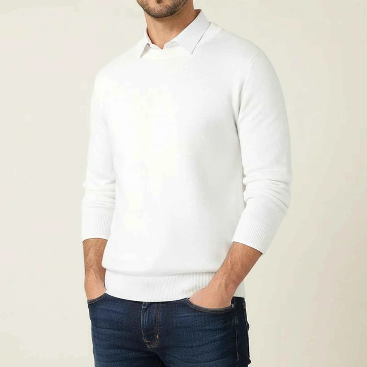 Men's Regular Fit Crewneck Sweater White