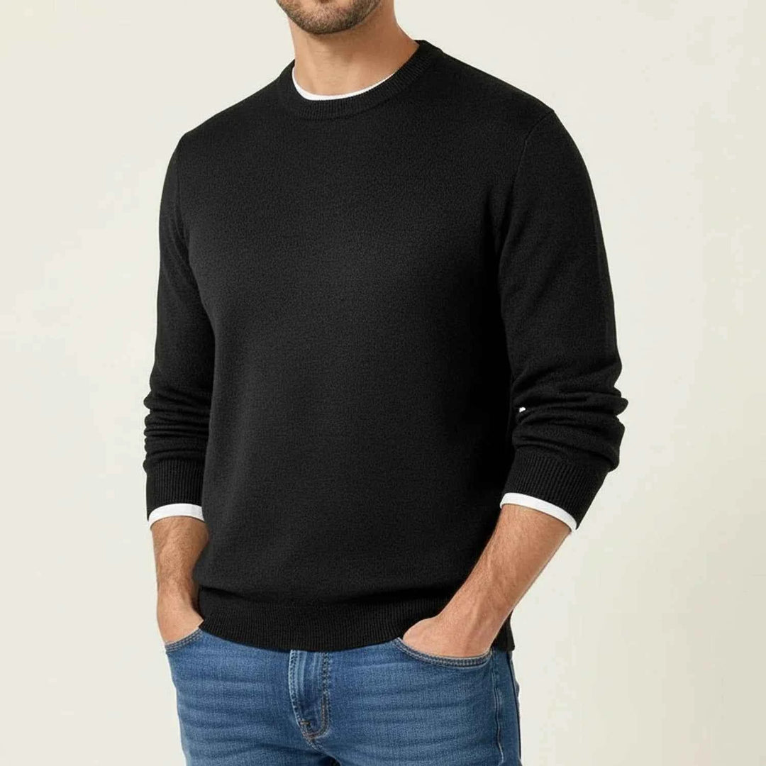Men's Regular Fit Crewneck Sweater Black